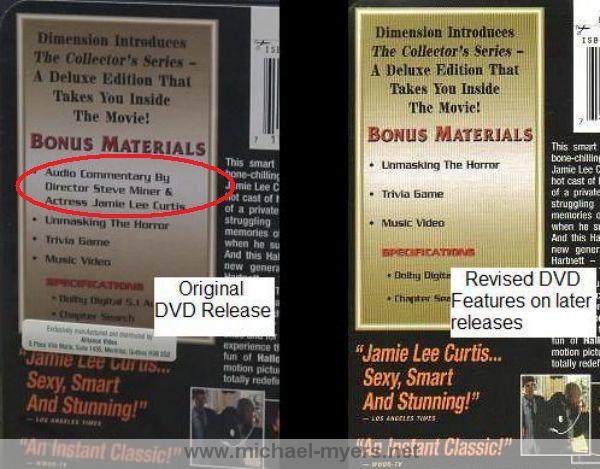 halloween h20 DVD ghostly bonus features 0bw